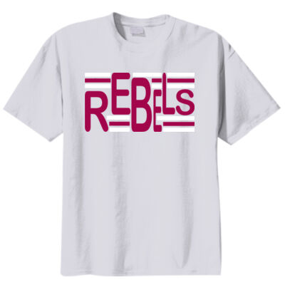 Rebels Uneven Maroon Youth 50/50 T-Shirt Thumbnail