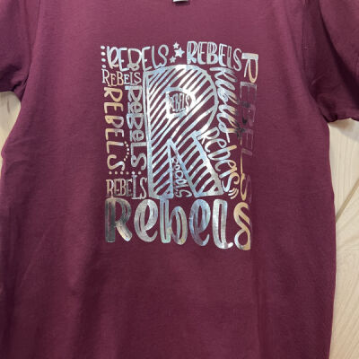 Rebel Metallic Word Art T-shirt Triblend Thumbnail