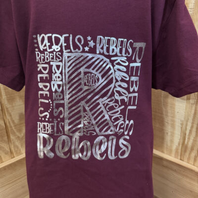 Rebel Metallic Word Art Youth T-Shirt  Thumbnail